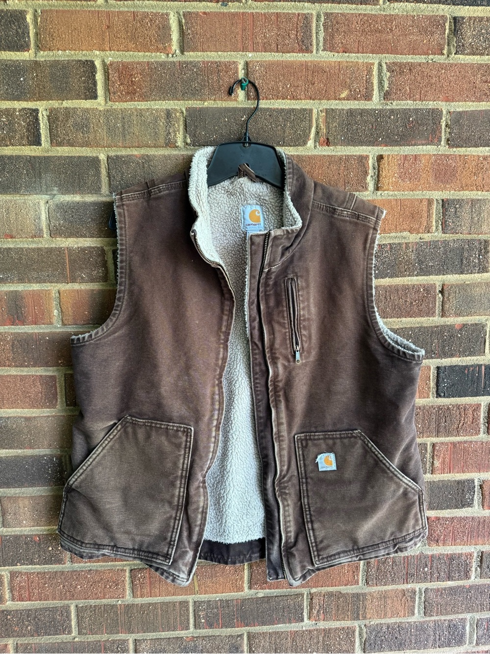 Carhartt Brown Sherpa-Lined Vest